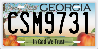 GA license plate CSM9731