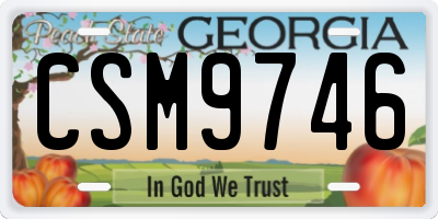 GA license plate CSM9746