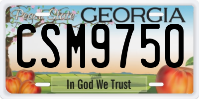 GA license plate CSM9750