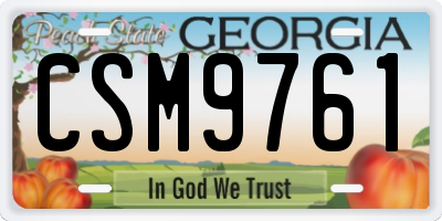 GA license plate CSM9761