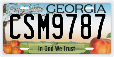 GA license plate CSM9787