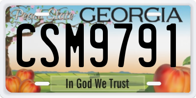 GA license plate CSM9791