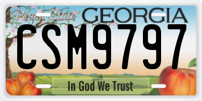 GA license plate CSM9797