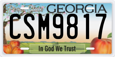 GA license plate CSM9817