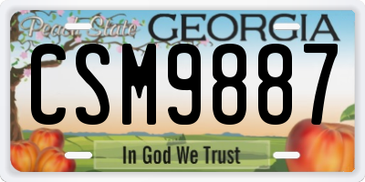 GA license plate CSM9887