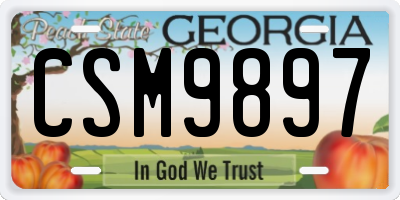 GA license plate CSM9897