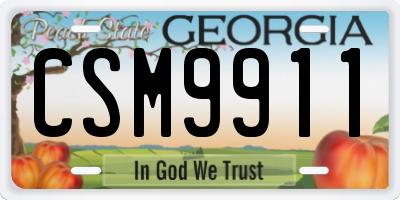 GA license plate CSM9911