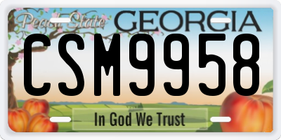 GA license plate CSM9958