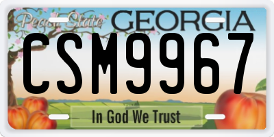 GA license plate CSM9967