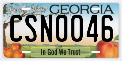 GA license plate CSN0046