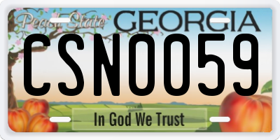GA license plate CSN0059