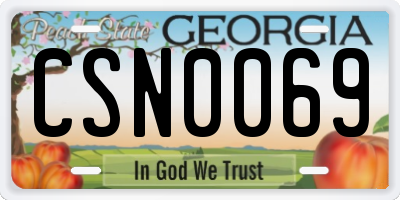GA license plate CSN0069