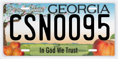 GA license plate CSN0095