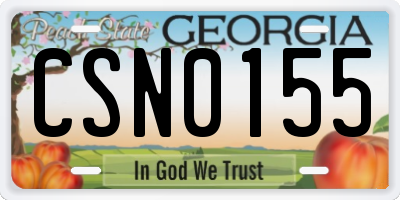 GA license plate CSN0155
