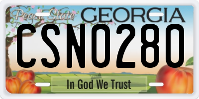 GA license plate CSN0280