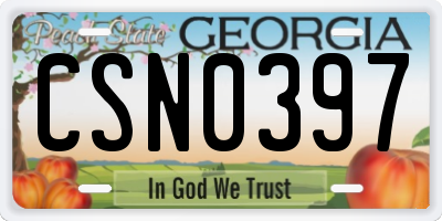 GA license plate CSN0397