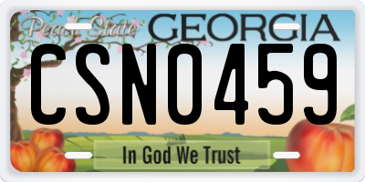 GA license plate CSN0459