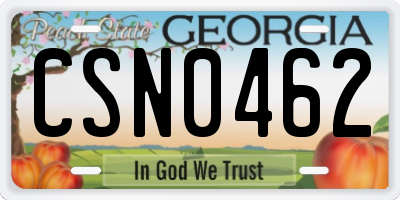 GA license plate CSN0462