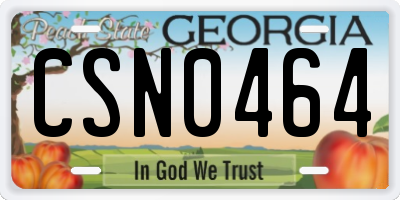 GA license plate CSN0464