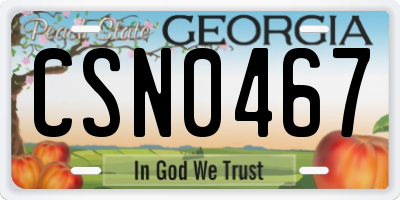 GA license plate CSN0467