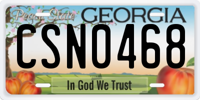 GA license plate CSN0468
