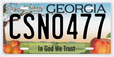 GA license plate CSN0477