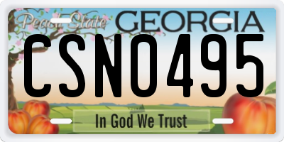 GA license plate CSN0495
