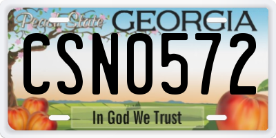 GA license plate CSN0572