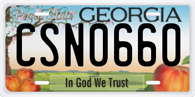 GA license plate CSN0660