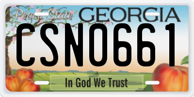 GA license plate CSN0661