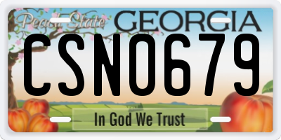 GA license plate CSN0679