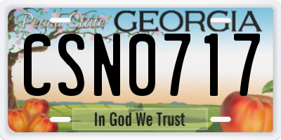 GA license plate CSN0717