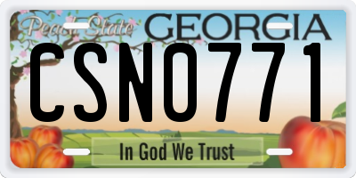 GA license plate CSN0771