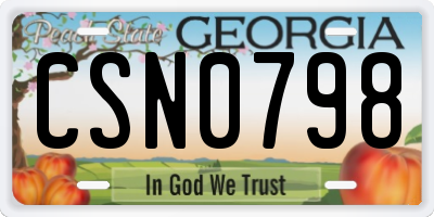 GA license plate CSN0798