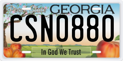GA license plate CSN0880