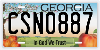 GA license plate CSN0887