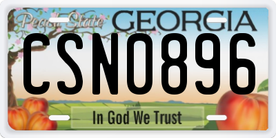 GA license plate CSN0896
