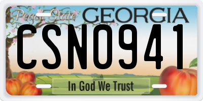 GA license plate CSN0941
