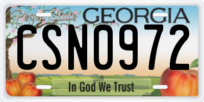 GA license plate CSN0972