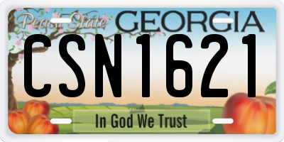 GA license plate CSN1621