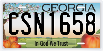 GA license plate CSN1658