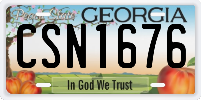 GA license plate CSN1676