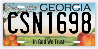 GA license plate CSN1698