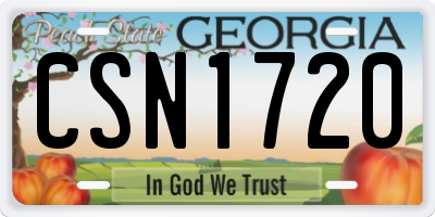 GA license plate CSN1720