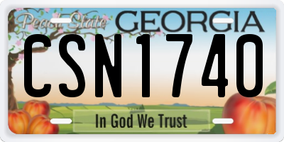 GA license plate CSN1740