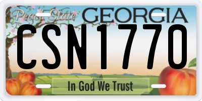 GA license plate CSN1770