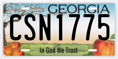 GA license plate CSN1775