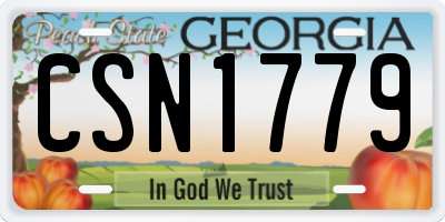 GA license plate CSN1779