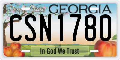 GA license plate CSN1780