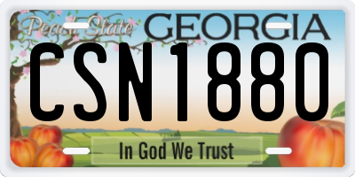 GA license plate CSN1880